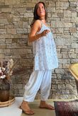 Ole Bubble Cotton Bandana Tunic Vest White